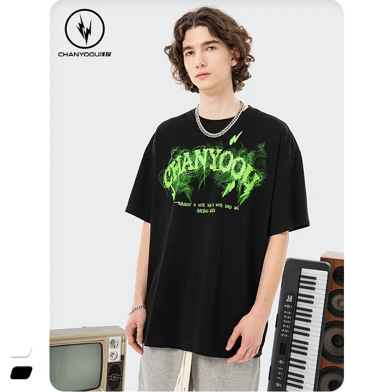 

Ins Tide Brand American Tide Men's T-shirt 2022 Short-sleeved Cotton Clothes with Bottoming Shirt In Summer