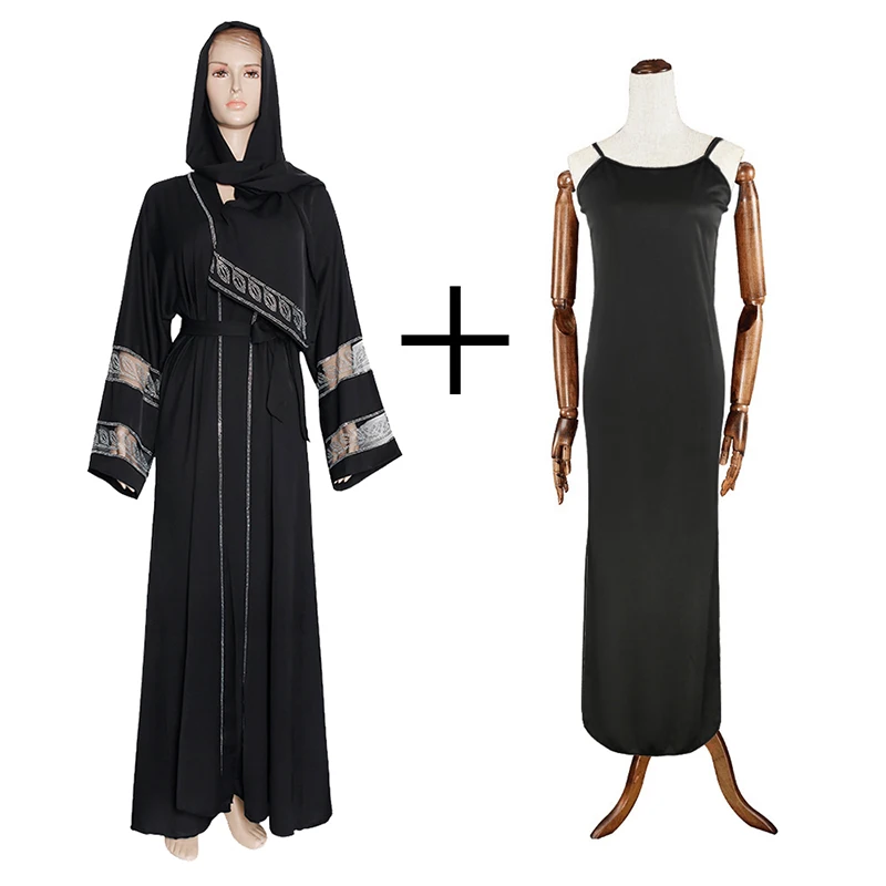 2022 Dubai Abayas For Women Caftan Marocain Muslim Modest Kimono Long Sleeve Loose Big Boubou Turkish Robe Diamond Evening Gowns