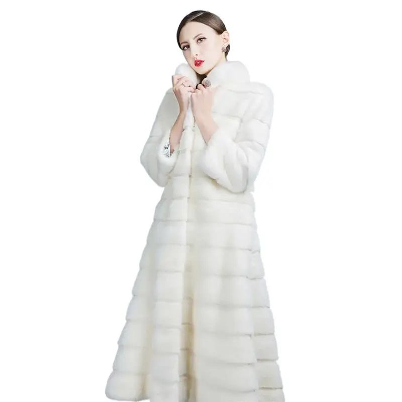 

Шуба Женская длинная из натурального меха норки, с юбкой