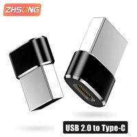 zhsong usb 2 0 to type c otg adapter usb usb c male to usb type c female converter for macbook samsung s20 usbc otg connector