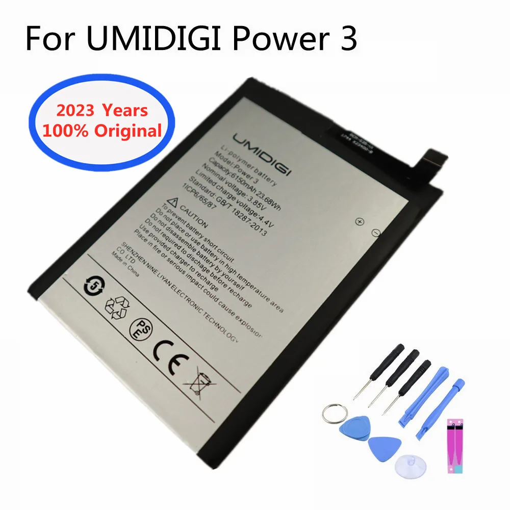 

2023 New Origin UMI Phone Battery For UMIDIGI Power 3 Hight capacity Cell Phone Replacement Batteries 6150mAh + Tools In Stock