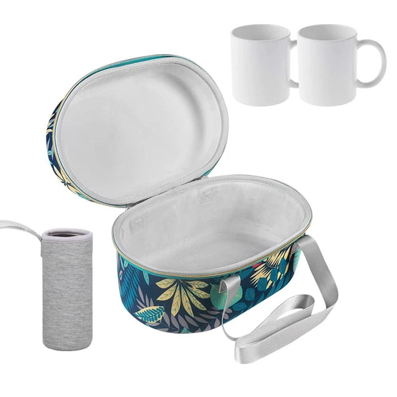 

Carrying Case Compatible with Cricut Mug Press, 2 Mugs,Travel Case, Shoulder Strap Organizer with Power Cord Pouch