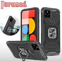 paramei shockproof armor phone case for google pixel 4a 5g prime car holder with ring protection cover for google pixel 5 5a