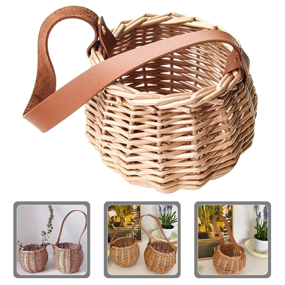 

Basket Weaving Woven Flower Baskets Hand-made Wedding Holder Arrangement Supply