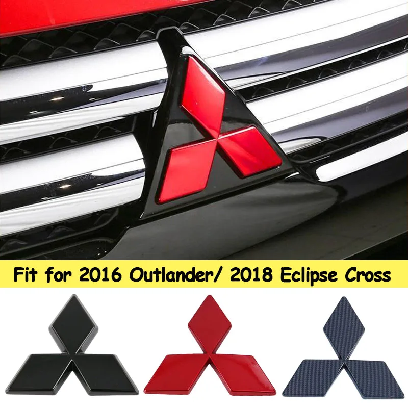 

Автомобильный значок на переднюю решетку радиатора, задний багажник, 3D эмблема для Mitsubishi Outlander 2016 Eclipse Cross 2018, наклейки из абс-пластика, автомобильные аксессуары
