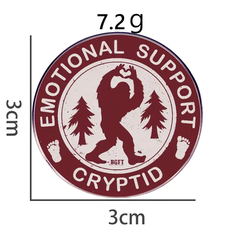 Эмалевые булавки в стиле Cryptid с эмоциональной поддержкой большая ступня снежный