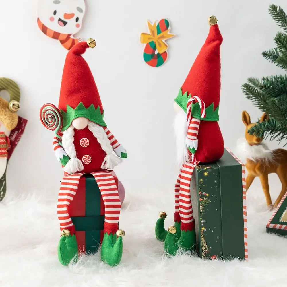 Милые рождественские куклы-эльфы гномы длинные ножки мягкая Рождественская