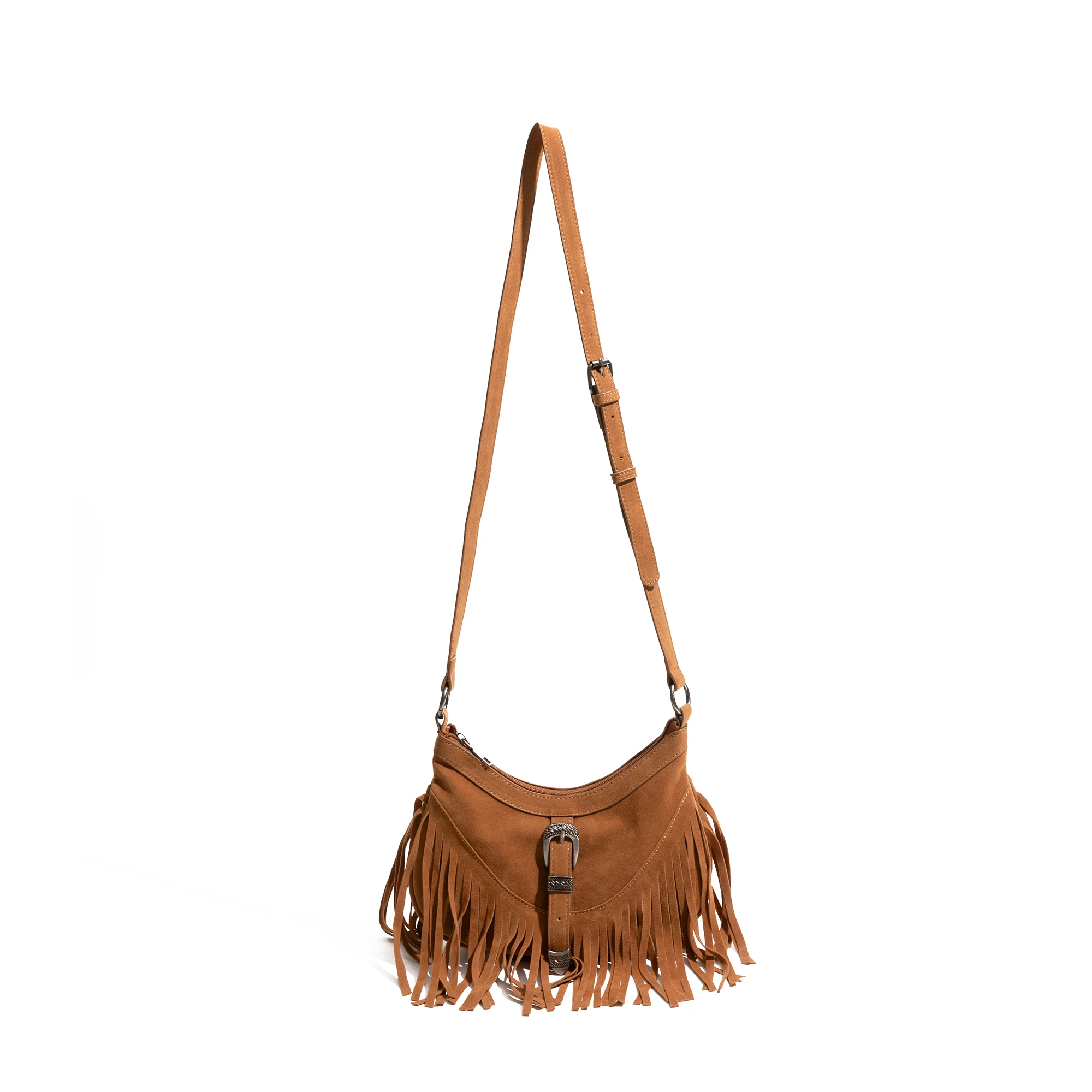 MABULA Ретро сумка через плечо из искусственной замши с кисточками для повседневной