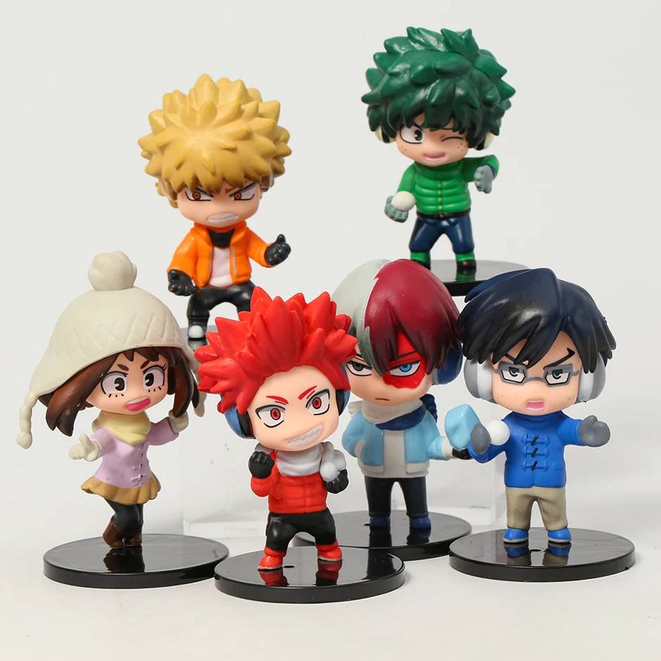 

My Hero Academia Midoriya Izuku Bakugou Katsuki Todoroki Shoto Ochaco Uraraka Figure Model Toys Q Version Dolls Gift 6pcs/set