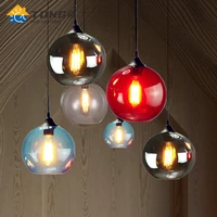 nordic clear glass pendant lights globe amber glass ball pendant lamp dining room kitchen hanging lamp suspension decor fixtures