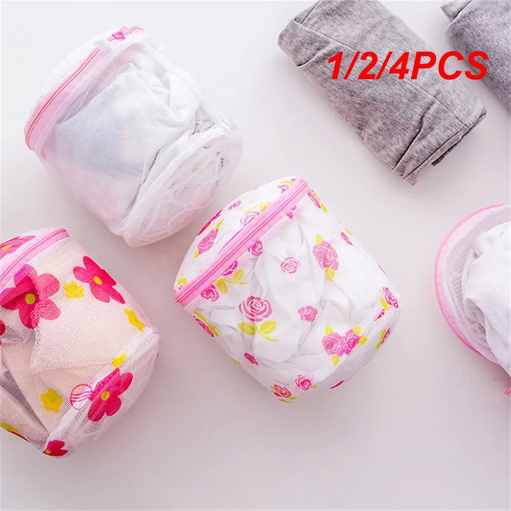 

1/2/4PCS Laundry Bag Cleaning Zippered Foldable Nylon Bra Socks Underwear Clothes Washing Machine Protection Net Mesh Bags Home