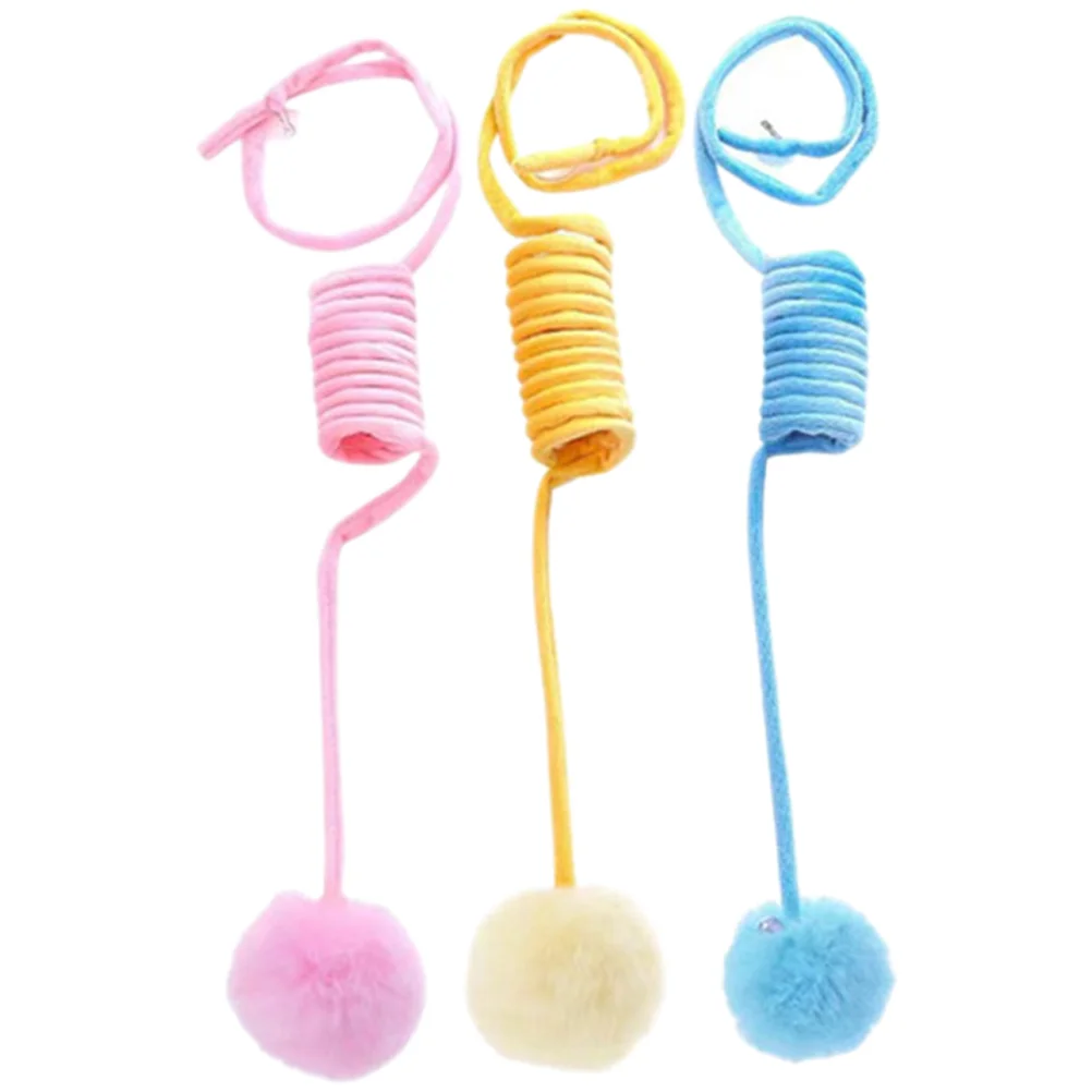 

Cat Toy Toys Plush Teaser Wand Kitten Indoor Teasing Interactive Cats Ball Balls Funny Suction Cup Spring Catcher Exerciser