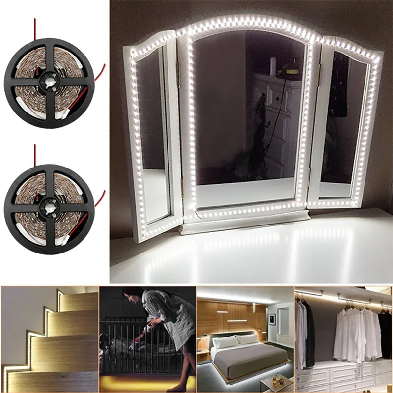 LED-лента SMD 2835 влагозащищенная 12в гибкая 5м натурально белая 4000К холодно-теплая 3000К 6500К красная зеленая синяя включена.