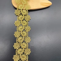 20 yards wedding gold dress cording lace applique trim gold thread embroidery lace accessories trim lace fabric 2022