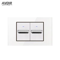 avoir 118 type wall light reset switch 2 way white glass panel american european general socket with usb 20a electrical outlets