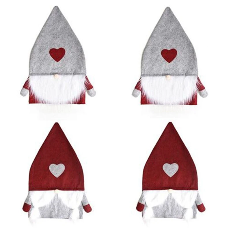 

4-Piece Set of Christmas Decorations Nordic Forester Chair Cover Home Restaurant and Other Places Decoration Supplies