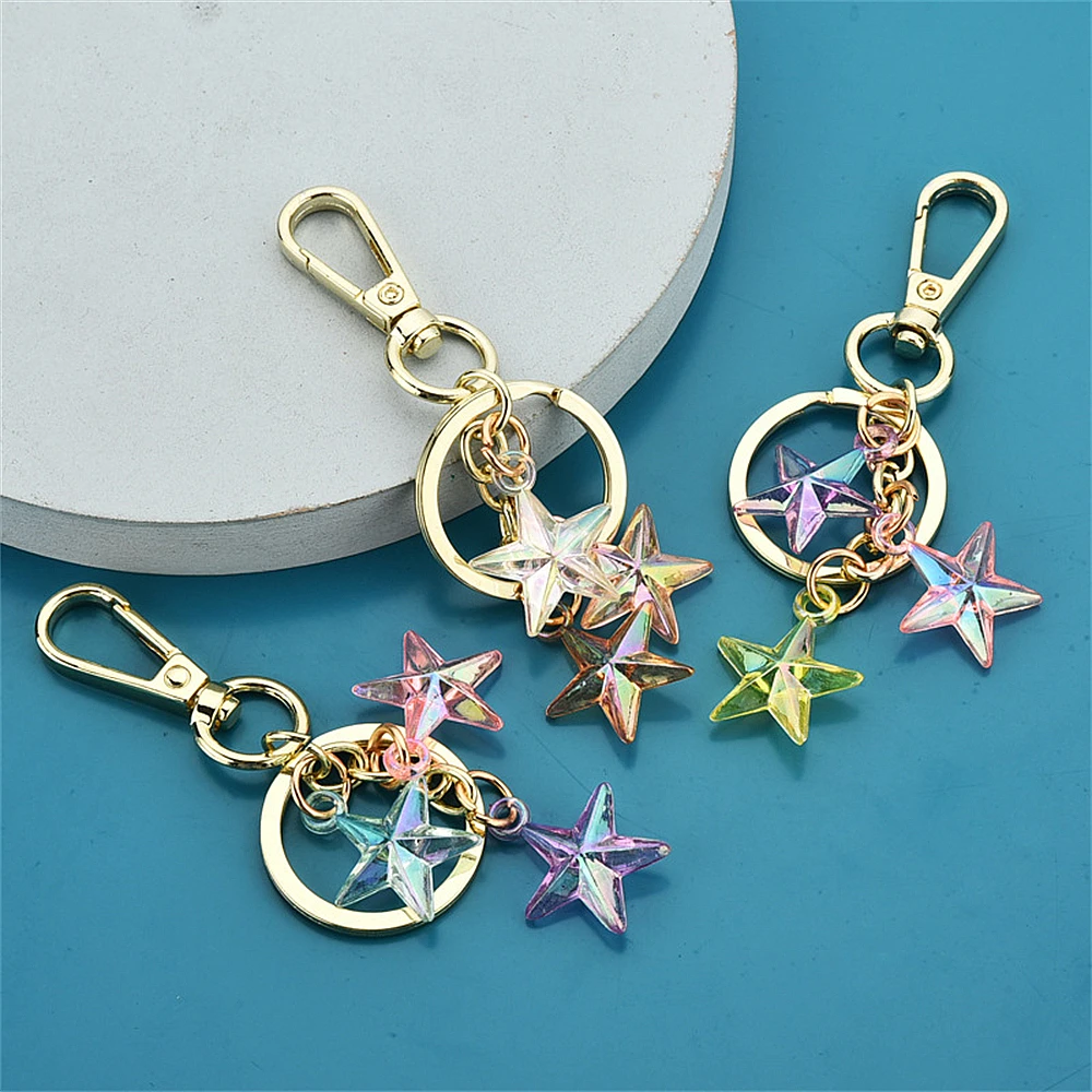 

Lovely Multicolor Star Keychain Litter Stars Key Ring Enamel Key Chains Souvenir Gifts For Women Men Handbag Accessorie Jewelry