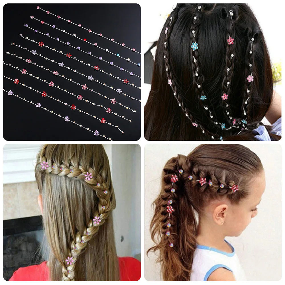 

HEALLOR New Hair Extension Glitter Rhinestone Braid Hairpin for Girls Bridal Wedding Shining Jewelry Hair Chain Hair Accessories