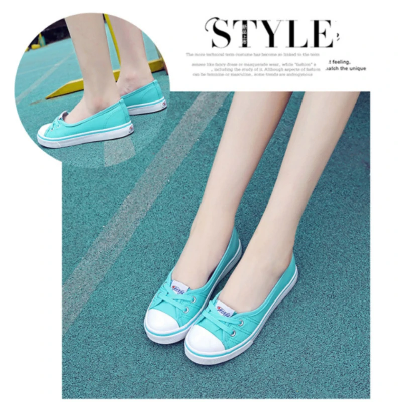 

Woman Casual Slip On Sneakers Women Shallow Loafers 2022 Female Canvas Vulcanized Ladies Round Toe Flats Women's Footwear