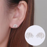 wangaiyao new fashion temperament ins cute cute hedgehog earrings pet mini animal earrings stainless steel earrings female