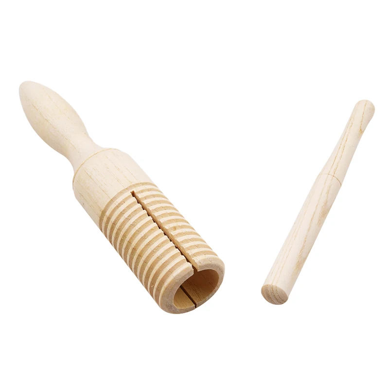 

Wooden Musical Instrument for Children Kid Toys Sound Tube Small Single-threaded Ring Percussion Cylinder Croak Frog Barrel