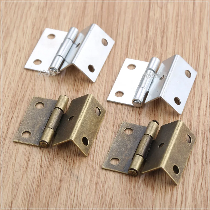 

4 Pcs 25*15*12mm Cabinet Door Luggage Furniture Decoration Hinge Jewelry Wood Boxes Vintage Chinese Zinc Alloy Hinge with Screws