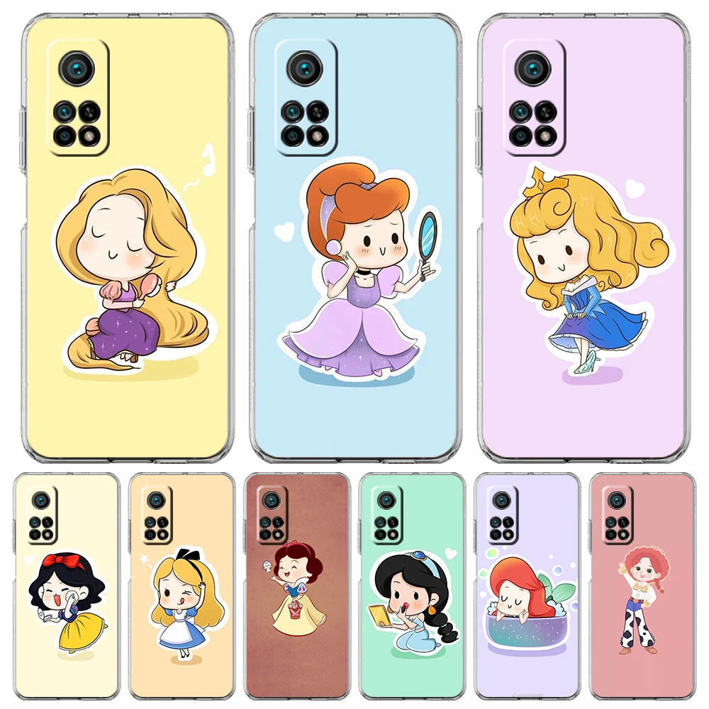 

Прозрачный чехол для телефона с мультяшной принцессой для Xiaomi Mi Poco X3 X4 NFC F3 M3 M4 12 11 Ultra 11T 11X Pro Lite 5G, мягкий чехол