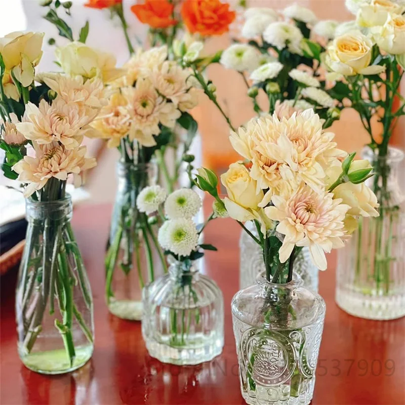 6/8/12 стеклянных бутонов зеркальные прозрачные бутоны вазы оптом маленькие для