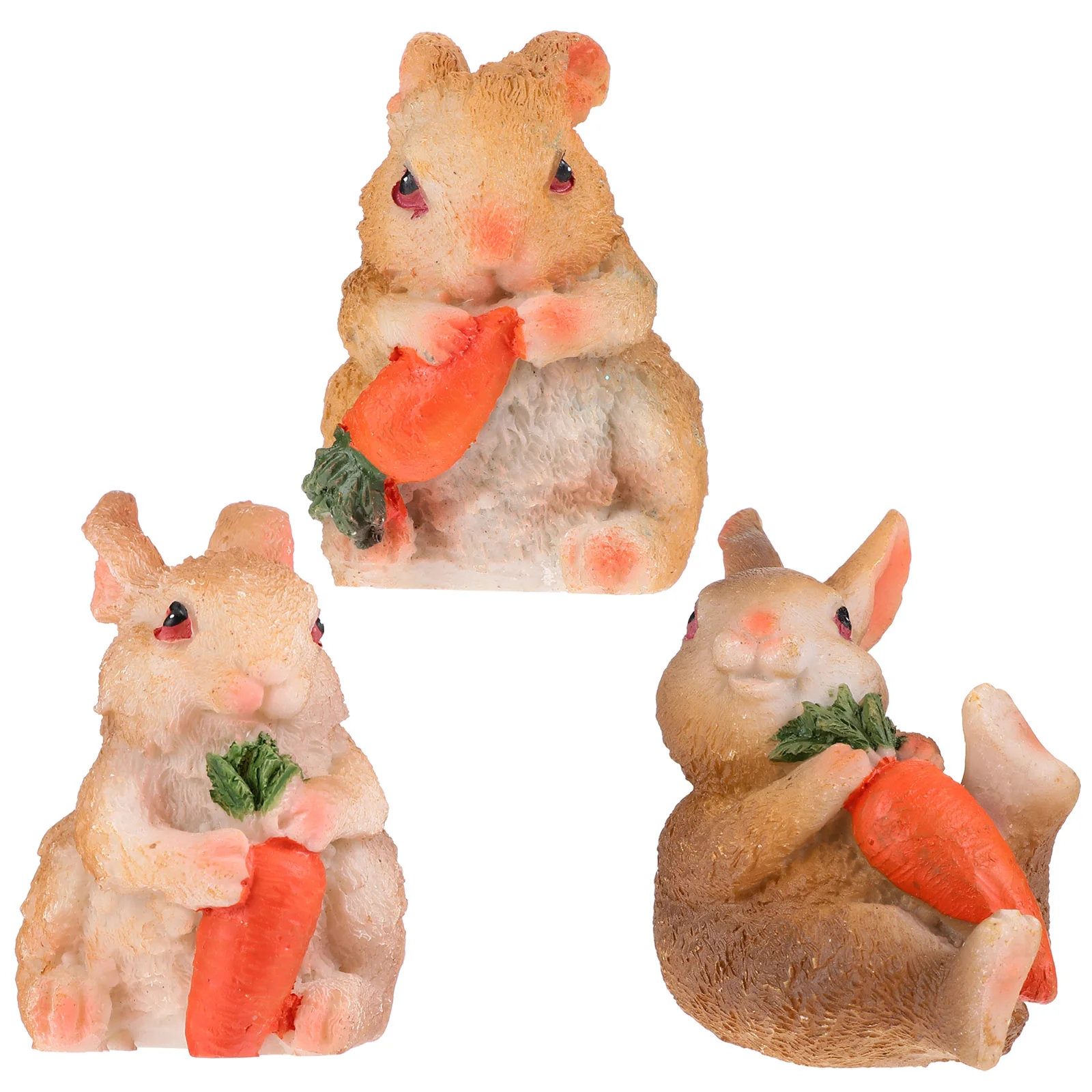

3pcs Bonsai Ornament Rabbit Miniature Figurines Easter Ornaments Rabbit Miniature Landscape Accessory Realistic Rabbit