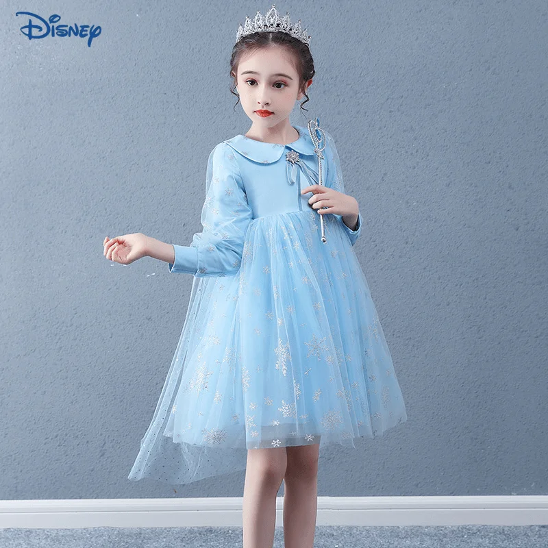 

Disney Frozen Baby Girl Princess Elsa Tutu Dress+Cloak Child Long Sleeve Vestido Costume Party Birthday Baby Clothes 3-12Y