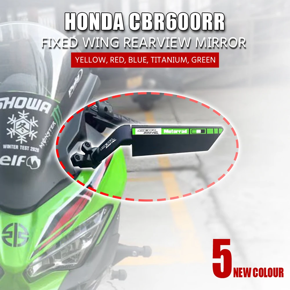 

Fit HONDA CBR600RR F5 Motorcycle Large Winglet Wind Swivel Wing Fin Rearview Side Mirror Modified Adjustable Rotating Rearview