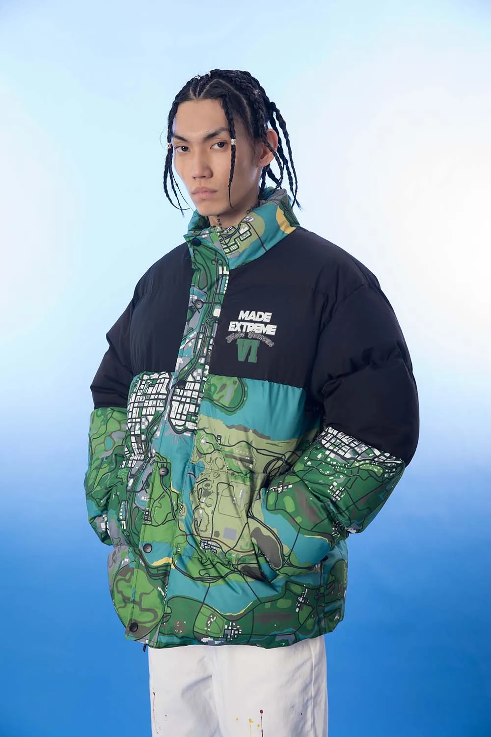 MADE EXTREME Colour block winter jacket men harajuku men bubble coat warm jacket street wear puffer jacket winter clothes