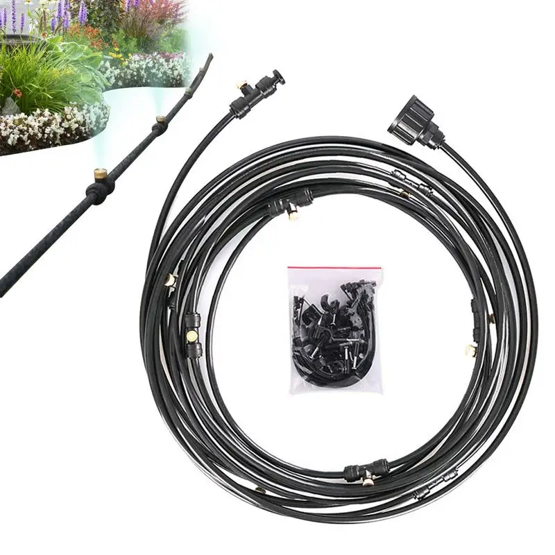 

Garden Mist System Outside Patio Water Mist Cooling Sprinkler 9m Misting Line Full Accessories Patio Misting Kit For Greenhouse