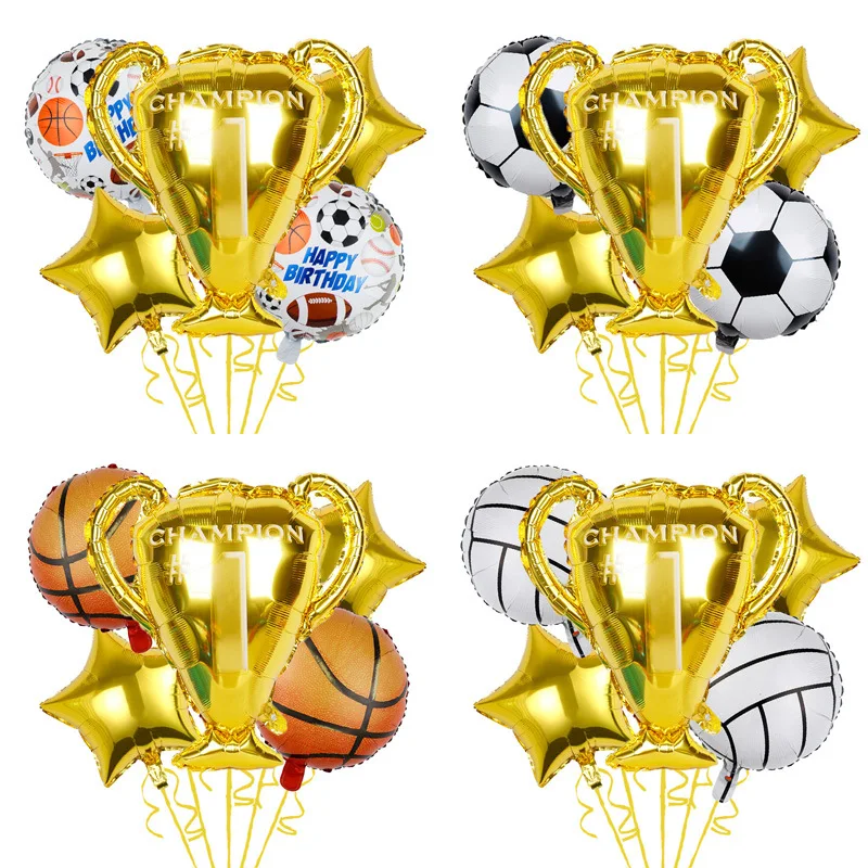 

Golden Trophy 18inch Football Star Foil Balloons Boy Man Birthday Party Decor Sports Games Air Balls Globos Baby Shower Supplies