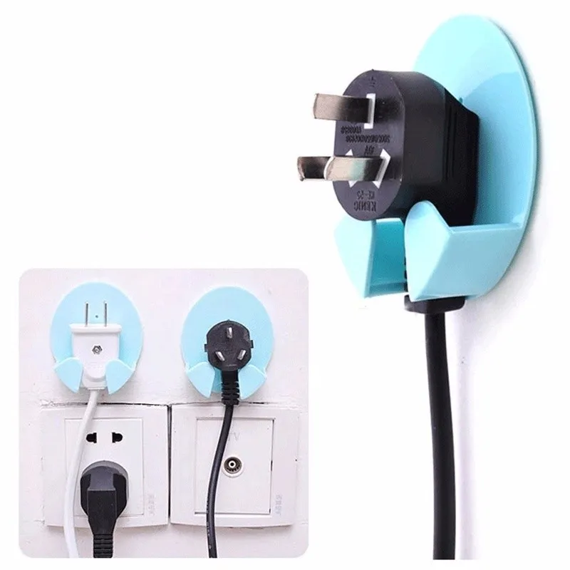 

Traceless Paste Hook Nail-free Power Plug Hook Wall Glue Plug Hanger Socket Rack Home Kitchen Bathroom Office Storage Box