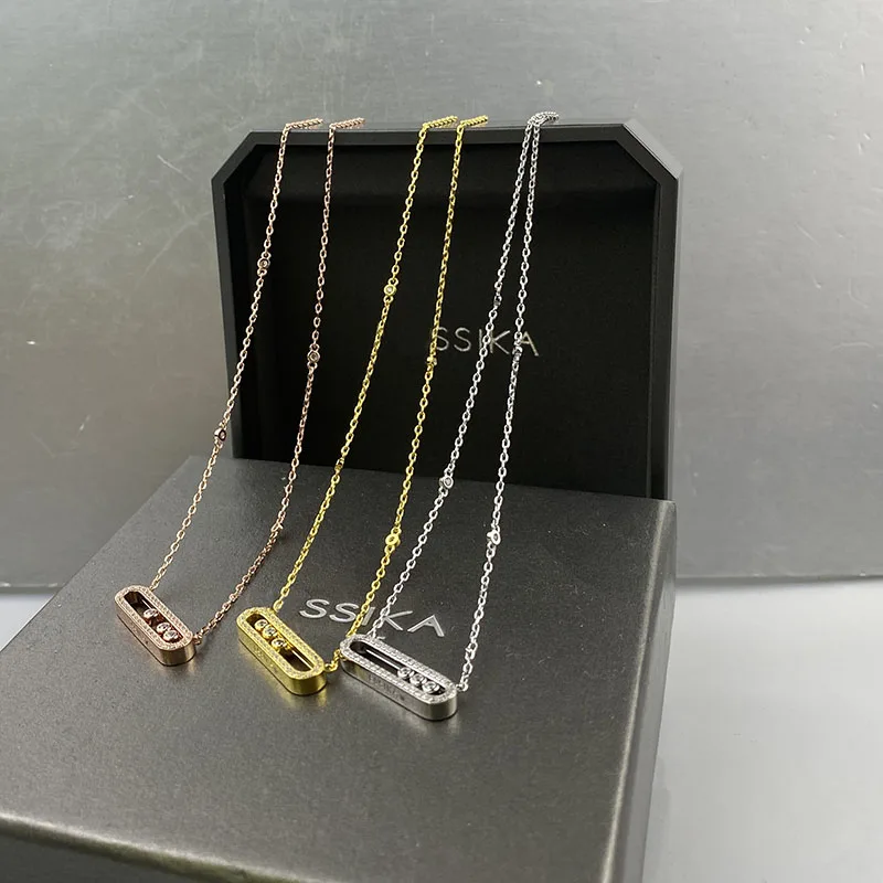 

MS women's fashion zircon Messik a necklace. Baby Move. Luxury jewelry. Beautiful gift for couple