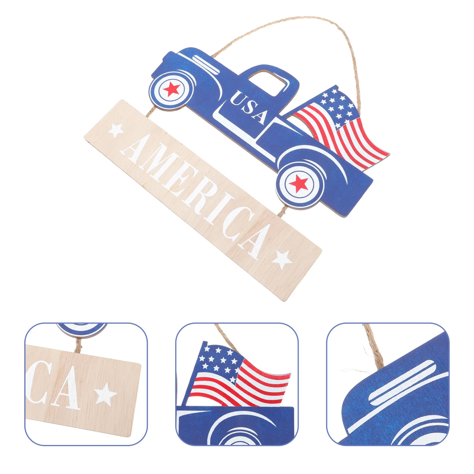 

Patriotic Independence Day Wood Pendant Wood Craft Garden Home Decoration