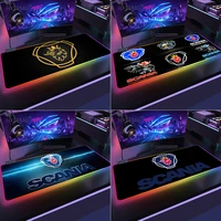 Scanias Truck Led Mouse Pad Rgb Rug Mouse Mat Laptop Gaming Accessories Keyboard Mat Play Mat with Backlight for Bears