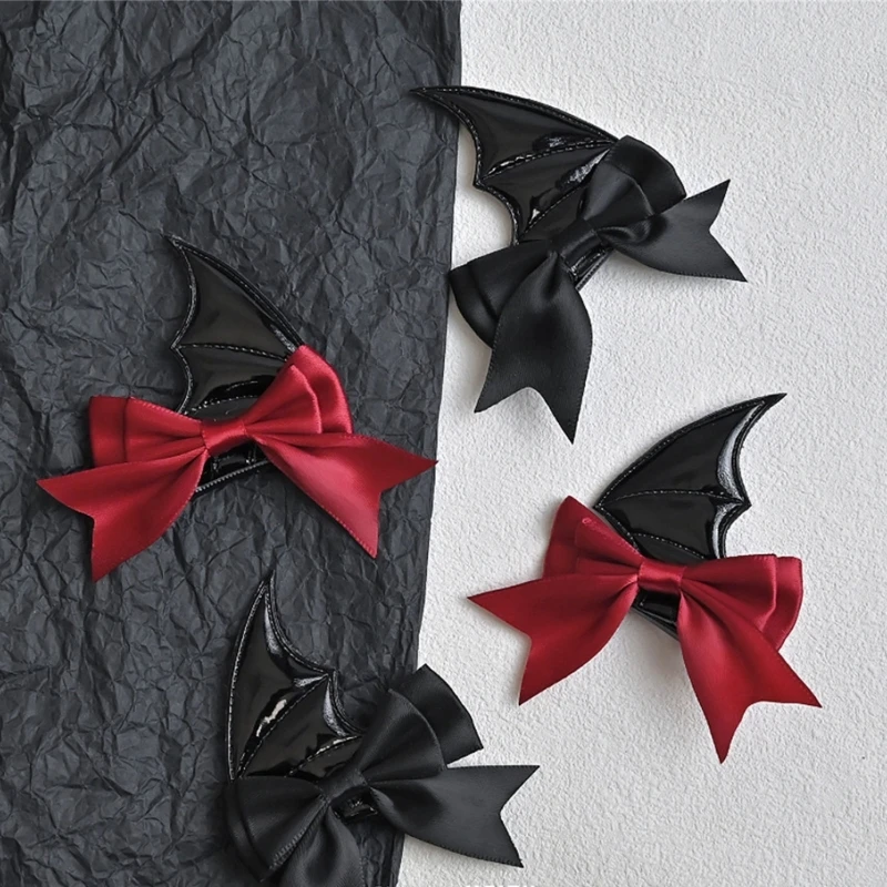 Заколка для волос с бантом и крылом летучей мыши женщин-подростков заколки в