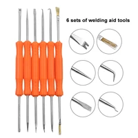 6pcs soldering assist tools kit double sided repairing cleaning brush scraper for electronics repair and soldering