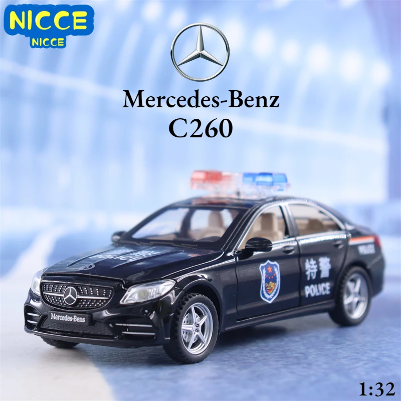 

Nicce 1:32 Mercedes-Benz C260 Police Car High Simulation Diecast Car Metal Alloy Model Car Children's Toys Collection Gifts A629