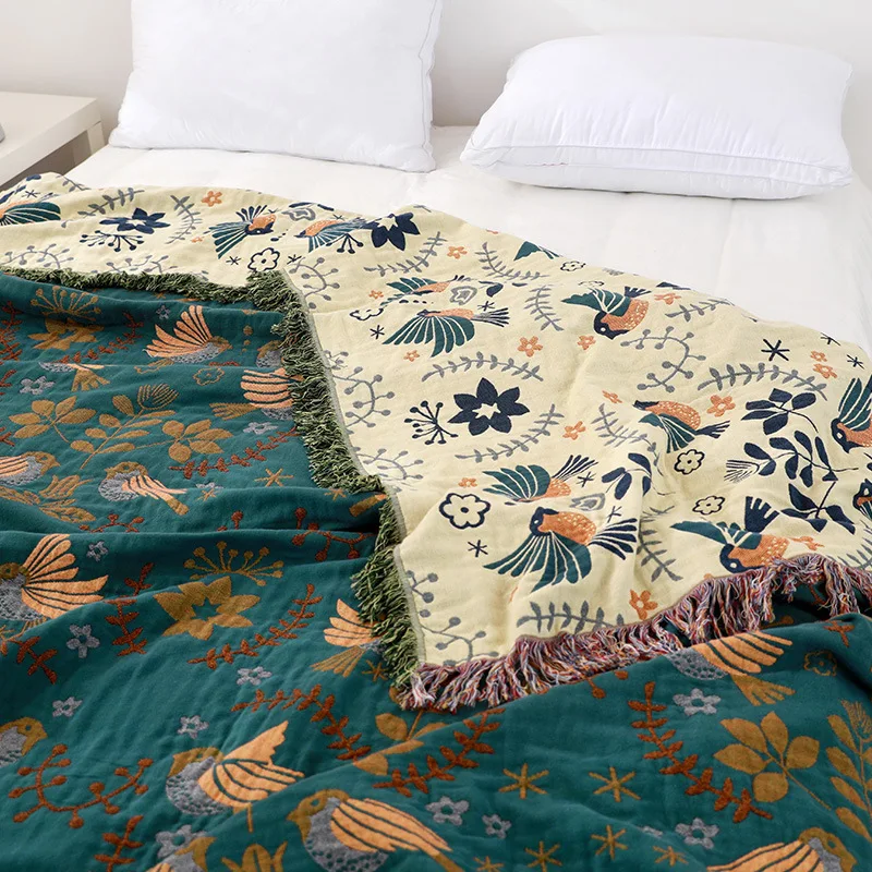 

Geometric Print Sofa Blanket Double Sided Picnic Blanket Boho Knit Tapestry Plaid Tablecloth Bedspread Blanket Bed
