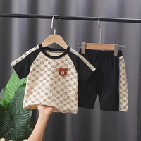 toddler baby boy summer boutique outfits 2022 korean fashion short sleeved t shirts top and bottom girls 2 piece clothing set