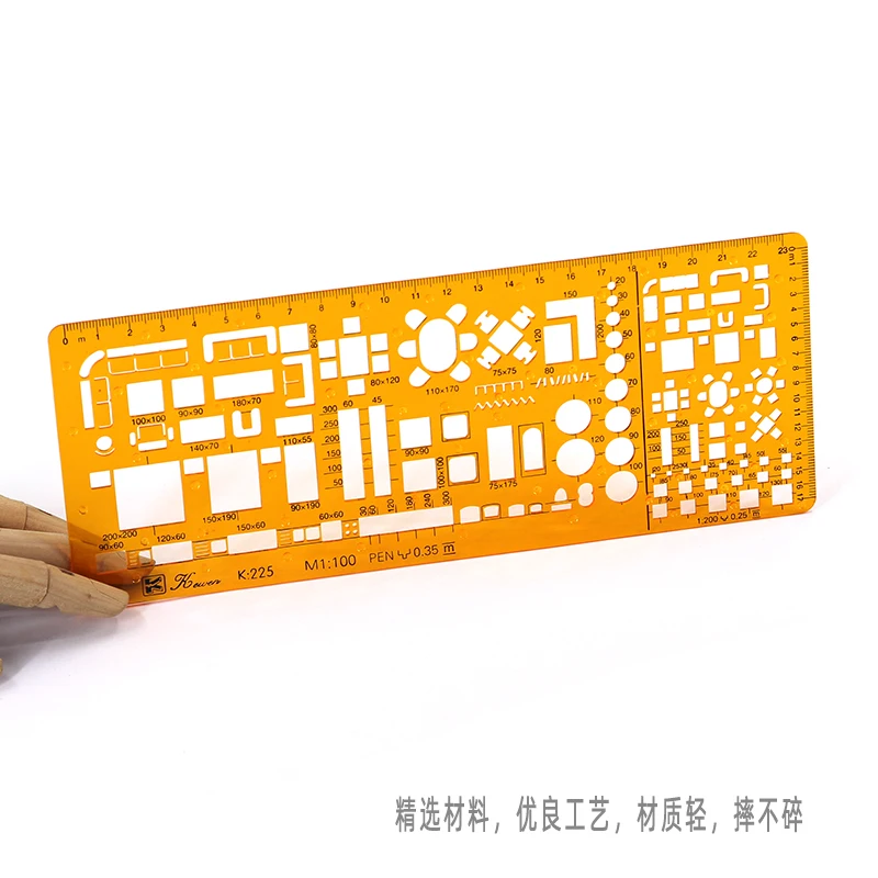 

K225 шаблон для интерьера, архитектурной отделки мебели, линейка, вогнутая Шкала 1:100, архитектурный дизайн, полый M1