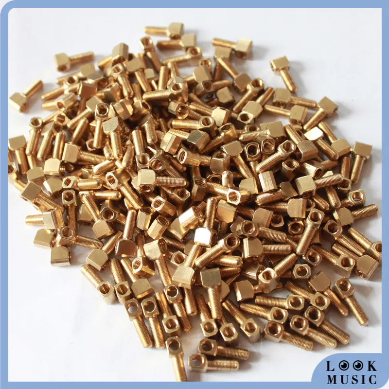 LOOK 50 Pcs Double Bass Bow Eyelets Brass Standard Thread Normal Shank Bow Replacement DIY Bow Parts