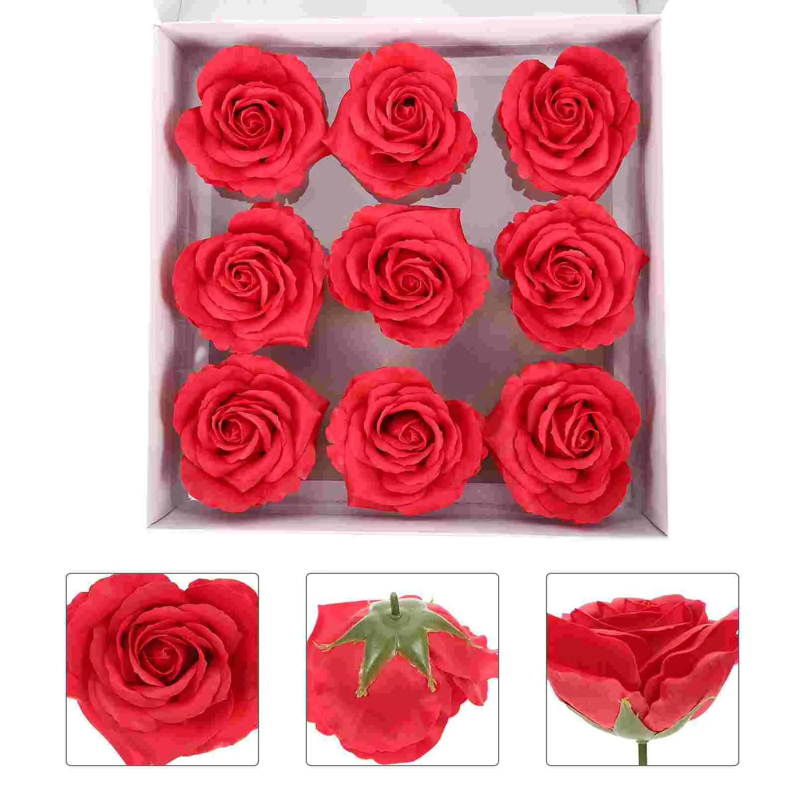 

Heart Rose Soap Flower Red Fake Wedding Ceremony Decorations Gift Box DIY Simulation Roses Immortal False