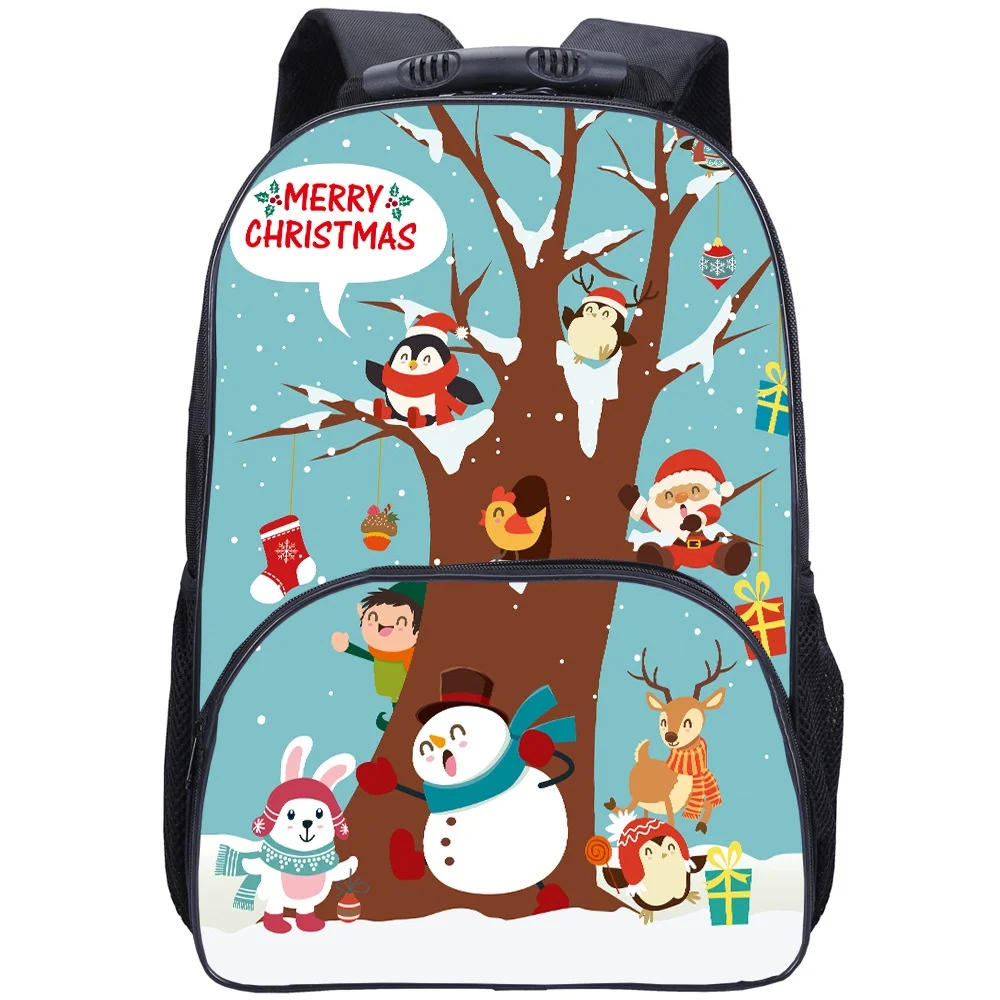 High-capacity Children Santa Claus Christmas Cartoon Gift Backpacks New Primary Girl Boy Fashion Leisure Schoolbags