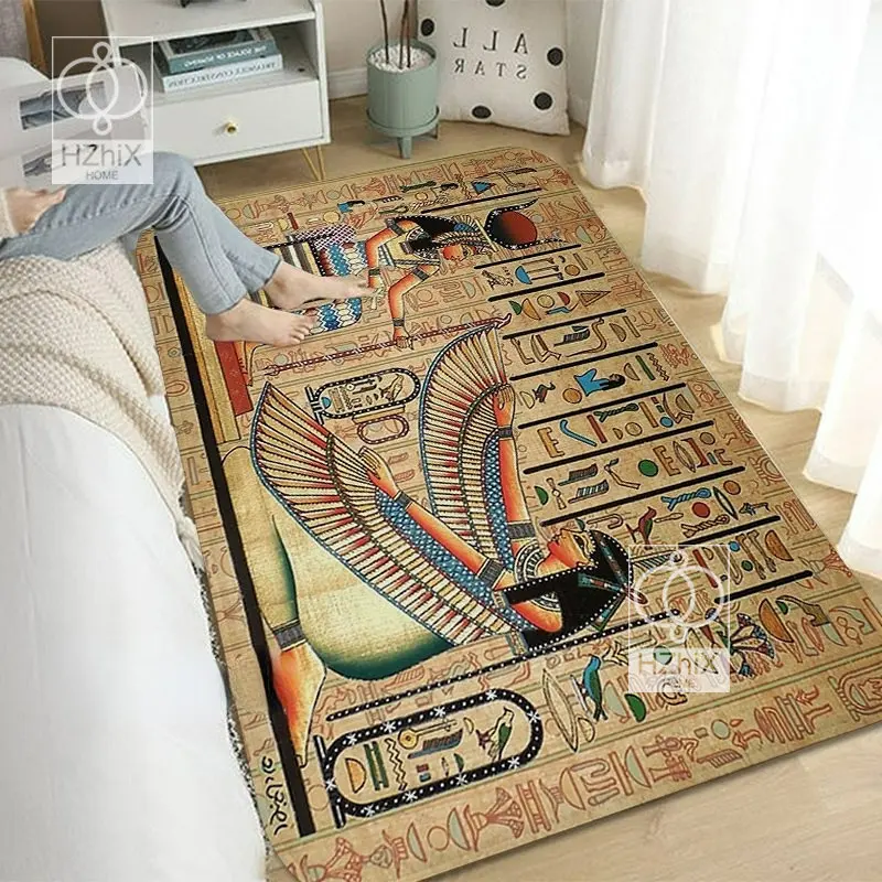 

Ancient Egypt Printed Doormat Floor Entrance Nordic Non-slip Kitchen Washroom Rugs Welcome Carpet Flannel Modern Home Decor