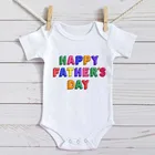 Комбинезон на День отца, Детская рубашка с забавными буквами, подарок на день отца, летний комбинезон с короткими рукавами, хлопковая одежда