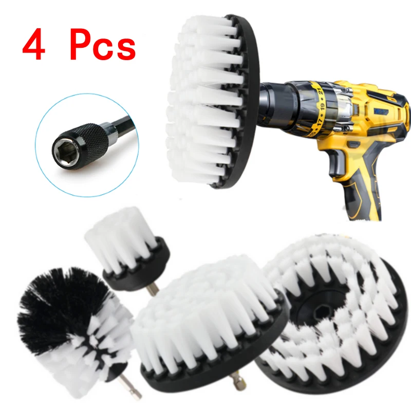 

2/3.5/4/5'' Electric Brush Attachment Set High Quality Power Scrubber Brush Car Vehicle Tire Polisher Bathroom Cleaning Kit